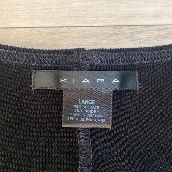 Kiara Womens Size L Black Slinky Dress. 3/4 sleeves. Lightweight and comfy. - Picture 10 of 11